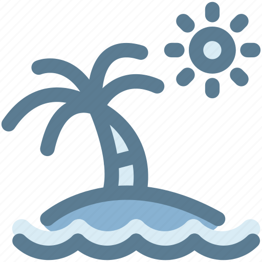 Beach, holidays, island, ocean, palm tree, sun, travel icon - Download on Iconfinder