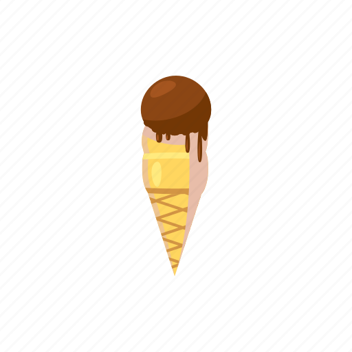 Brown, cartoon, chocolate, cone, cream, dessert, sweet icon - Download on Iconfinder