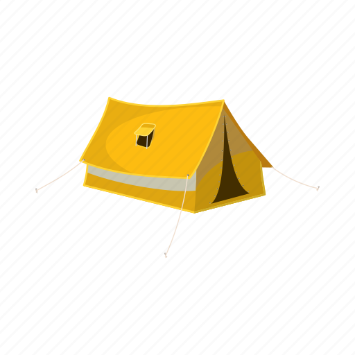 Adventure, cartoon, outdoor, tent, tourist, travel, yellow icon - Download on Iconfinder