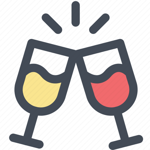 Celebration, cheers, glasses, holiday, party, toast, wine icon - Download on Iconfinder