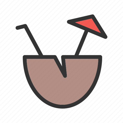 Coconut, drink, food, freshness, fruit, nature, table icon - Download on Iconfinder