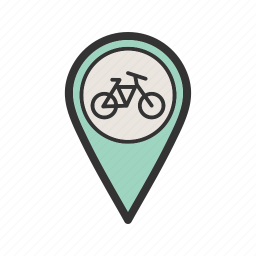 Bicycle, cycle, exercise, location, map, pin, travel icon - Download on Iconfinder
