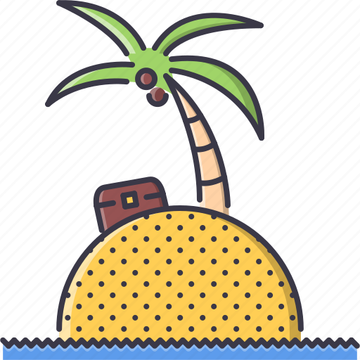 Beach, chest, holidays, island, palm, sand, travel icon - Download on Iconfinder