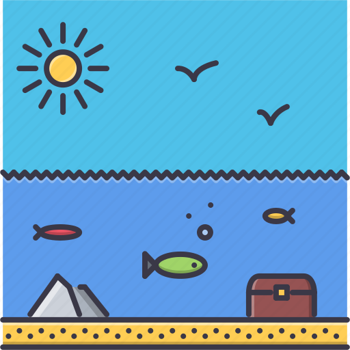 Bird, fish, holidays, sun, travel, undersea, water icon - Download on Iconfinder