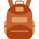 backpack, bag, education, learning, school, schoolbag, hiking, icon