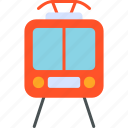 tram, front, rail, traffic, train, tramway, travel, icon