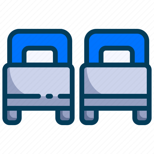 Deluxe room, holiday, hotel, travel, traveling, twin bed, two separate beds icon - Download on Iconfinder