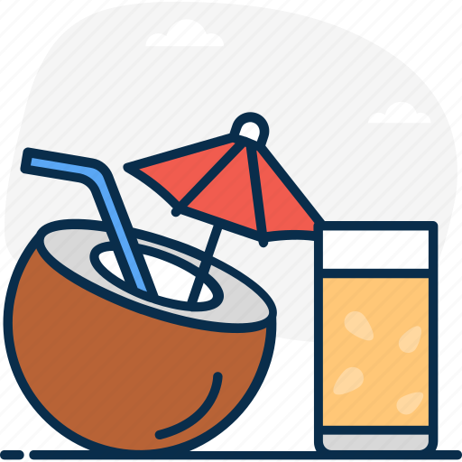Beach, coconut water, fresh coconut, party, refreshing drinks, summer drinks, tropical drinks icon - Download on Iconfinder