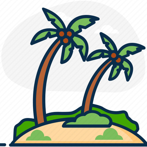 Holiday, island, palm trees, resort, tropical place, vacation icon - Download on Iconfinder