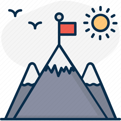 Hill station, hilly area, mission accomplished, mission achieved, mountain, mountain top, nature icon - Download on Iconfinder