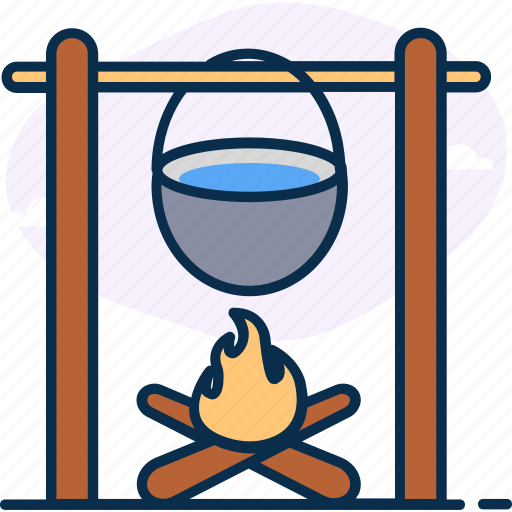 Camping food, cauldron, conventional cooking, cooking, cooking food, outdoor, outdoor cooking icon - Download on Iconfinder