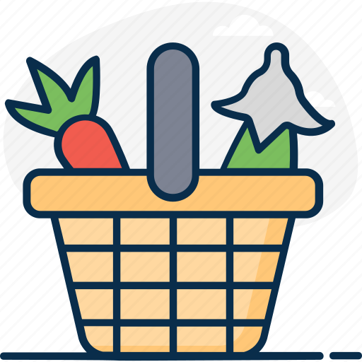 Basket, food basket, food bucket, food container, picnic, picnic basket, picnic bucket icon - Download on Iconfinder