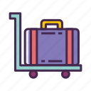 baggage, luggage, suitcase, trolley