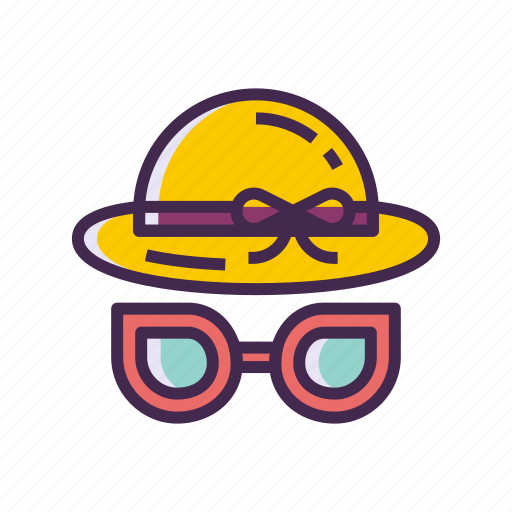 Beach hat, eye glasses, shades, specs, spectacles, sunglasses icon - Download on Iconfinder