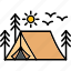 camping, tent, domestic, local, outdoor, tourism, travel, icon 
