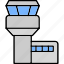 control, tower, airport, buildings, communications, icon 