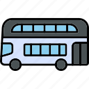double, decker, bus, transportation, icon