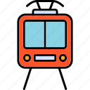 tram, front, rail, traffic, train, tramway, travel, icon