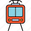 tram, front, rail, traffic, train, tramway, travel, icon 