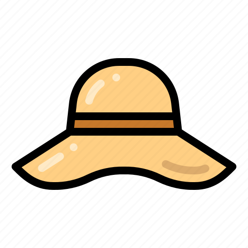 Sun hat, pamela hat, women hat, straw hat icon - Download on Iconfinder
