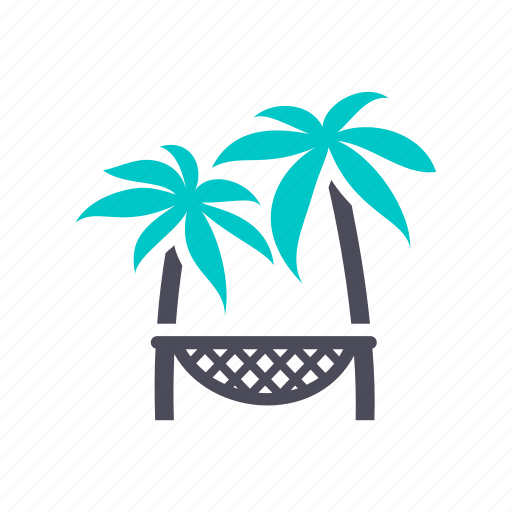 Beach, hammock, palm trees, travel, vacation icon - Download on Iconfinder