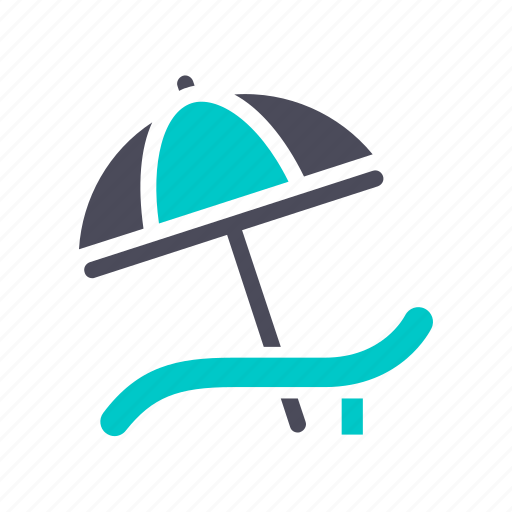 Beach, chaise lounge, recreation, travel, umbrella, vacation icon - Download on Iconfinder