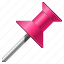 pin, pink, arrow, direction, flag, gps, location, map, marker, navigation, point, pointer, tag, travel, base, label, mark, needle, place, position, target 