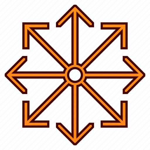 Radial, shots, arrows, center, direction, expand, navigation icon - Download on Iconfinder