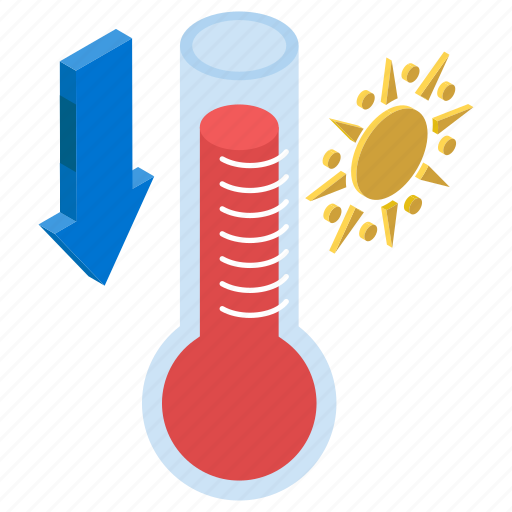 Hot weather, low degree, summer daytime, summer season, temperature, temperature down icon - Download on Iconfinder