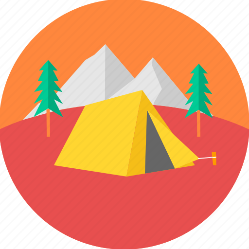 Hill, mountain, picnic, tent, camp, camping, outdoor icon - Download on Iconfinder