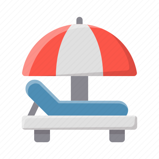 Sunbed, beach, vacation, travel, umbrella, tourism, resort icon - Download on Iconfinder