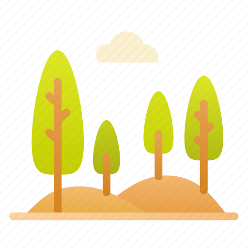 Hill, valley, field, tree, nature icon - Download on Iconfinder