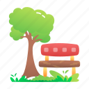 park, garden, bench, outdoor, public
