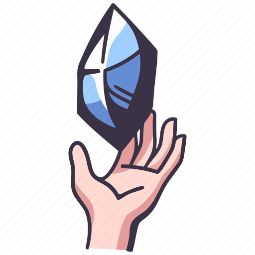 Crystal, hand, healing, chakra, stone, geode, mineral icon - Download on Iconfinder