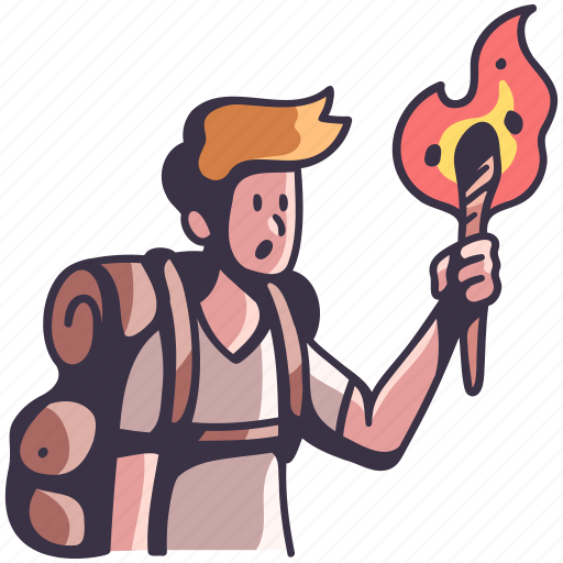 Torch, fire, light, hot, flaming, flare, explorer icon - Download on Iconfinder