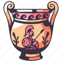 vase, greek, pot, ceramic, pottery, treasure