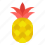 pineapple, fruit, fresh, ripe, slice, leaf, sweet, closeup, cut 