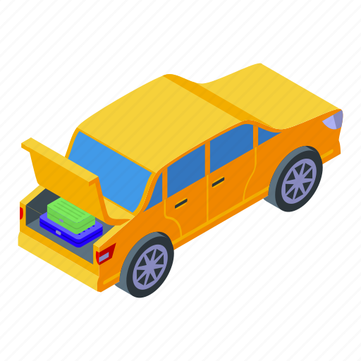 Sedan, trunk, car, isometric icon - Download on Iconfinder