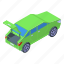 green, trunk, car, isometric 