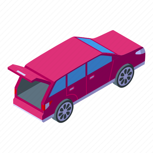 Open, trunk, car, isometric icon - Download on Iconfinder