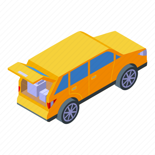 Jeep, trunk, car, isometric icon - Download on Iconfinder