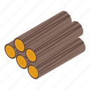 wood, logs, isometric