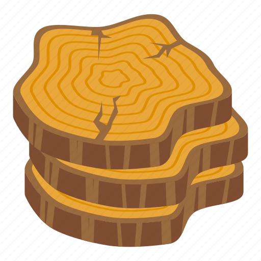 Tree, trunk, slices, isometric icon - Download on Iconfinder