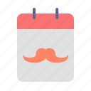 calendar, dad, day, father, moustache, tukicon