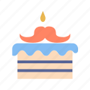 cake, day, father, moustache, tukicon