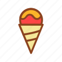 cone, ice cream, set, summer, tukicon