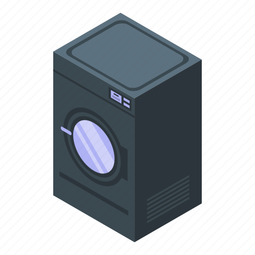 Tumble, dryer, isometric icon - Download on Iconfinder