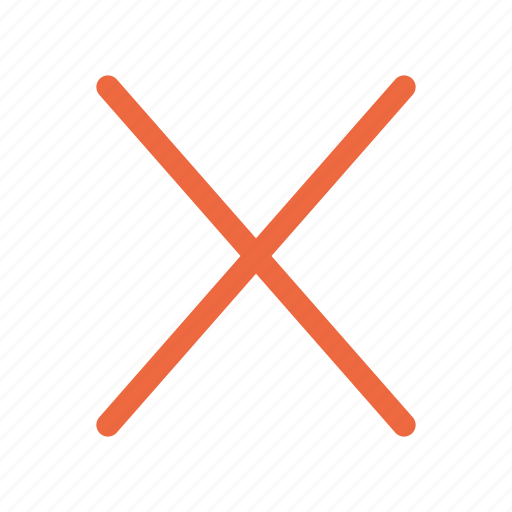 Cancel, close, fail, no, orange, thin, x icon - Download on Iconfinder