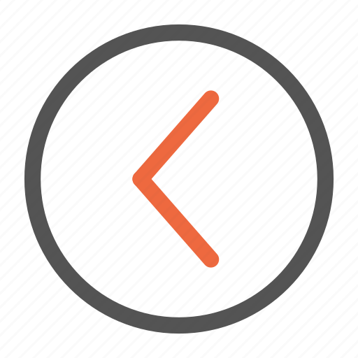 Arrow, back, circle, orange, previous, revert, thin icon - Download on Iconfinder