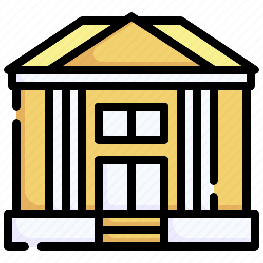 Greekrevival, architecture, house, greek, style icon - Download on Iconfinder